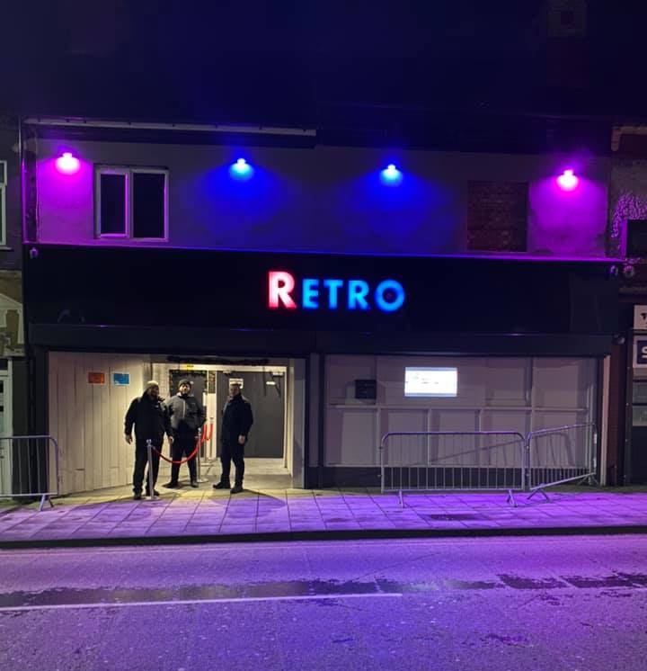 SIA licensed door supervisors and door staff outside Retro Nightclub South Yorkshire